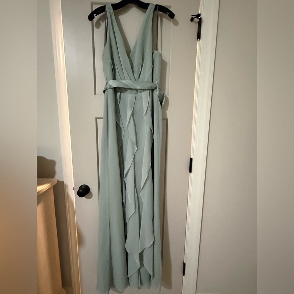 Vera Wang Dusty Sage bridesmaid dress